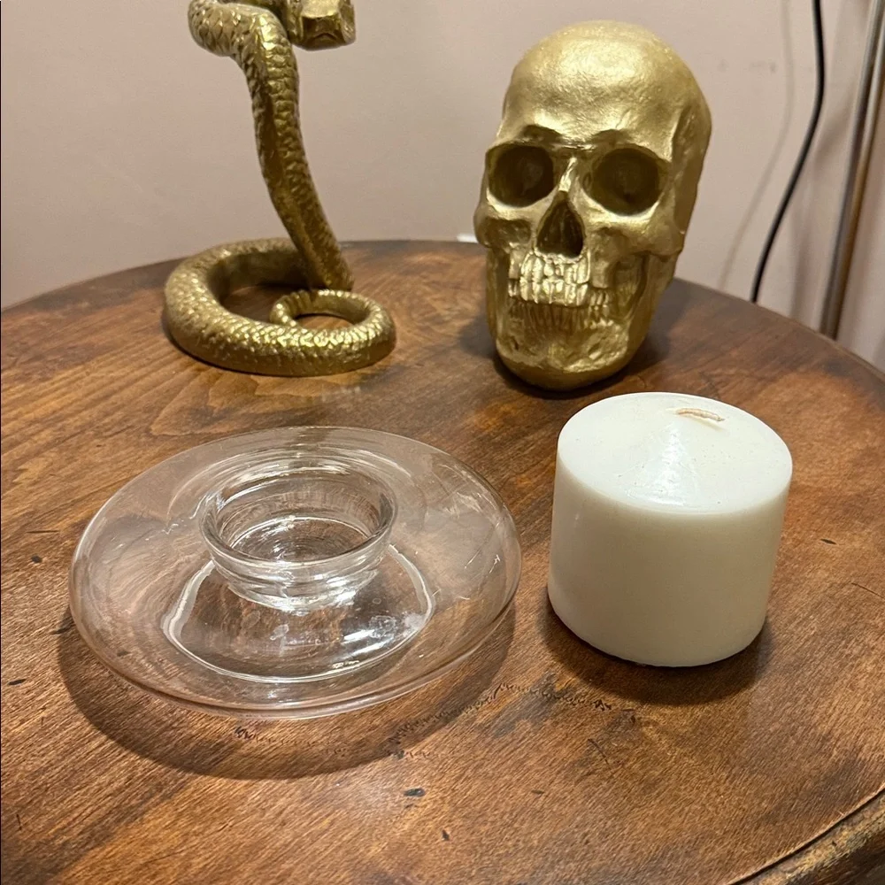 Crate&Barrel Clear Glass Candle Holder